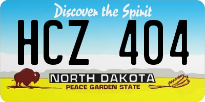 ND license plate HCZ404
