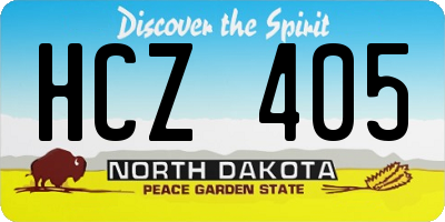 ND license plate HCZ405