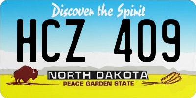 ND license plate HCZ409