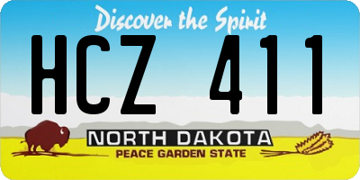 ND license plate HCZ411