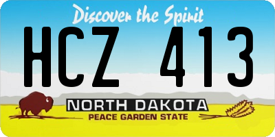 ND license plate HCZ413