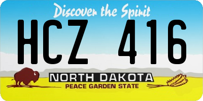 ND license plate HCZ416