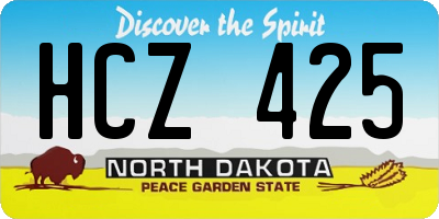 ND license plate HCZ425