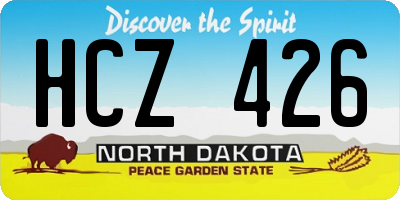 ND license plate HCZ426