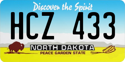 ND license plate HCZ433