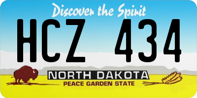 ND license plate HCZ434