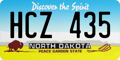 ND license plate HCZ435