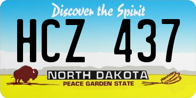 ND license plate HCZ437