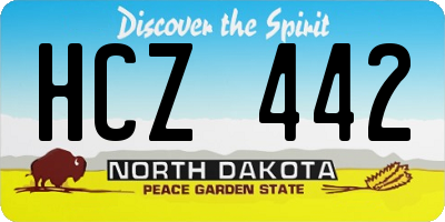 ND license plate HCZ442