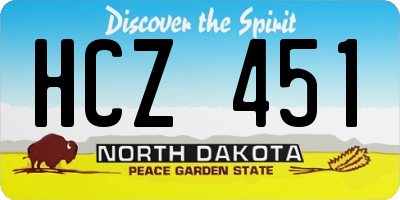 ND license plate HCZ451