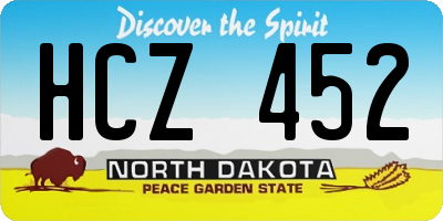 ND license plate HCZ452