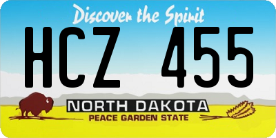ND license plate HCZ455