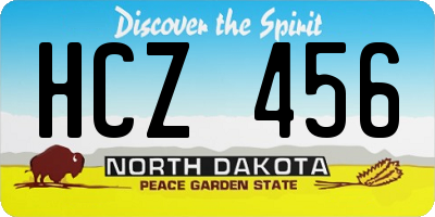 ND license plate HCZ456