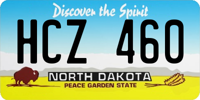 ND license plate HCZ460