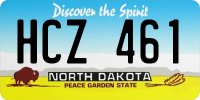 ND license plate HCZ461
