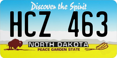 ND license plate HCZ463