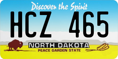 ND license plate HCZ465
