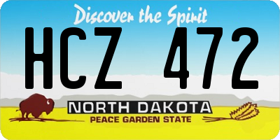 ND license plate HCZ472