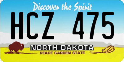 ND license plate HCZ475