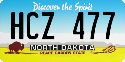 ND license plate HCZ477