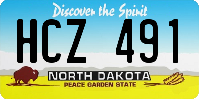 ND license plate HCZ491