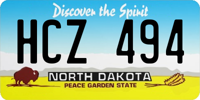 ND license plate HCZ494