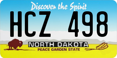 ND license plate HCZ498