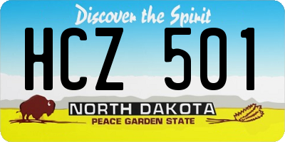 ND license plate HCZ501