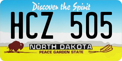 ND license plate HCZ505