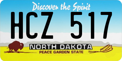 ND license plate HCZ517