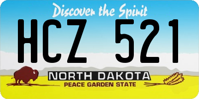 ND license plate HCZ521