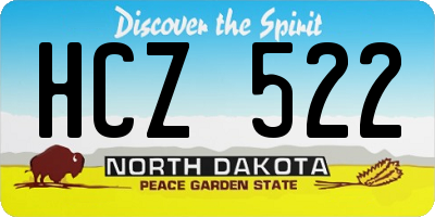 ND license plate HCZ522