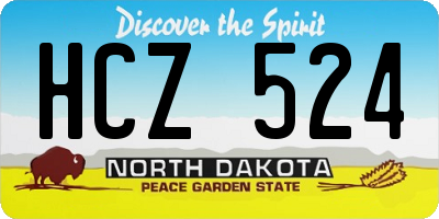 ND license plate HCZ524