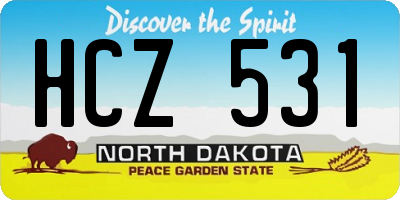 ND license plate HCZ531