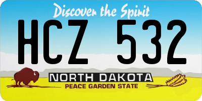 ND license plate HCZ532
