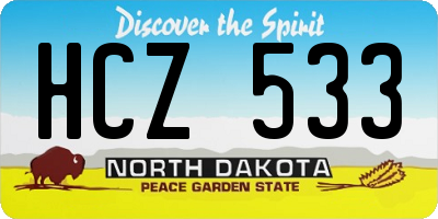 ND license plate HCZ533