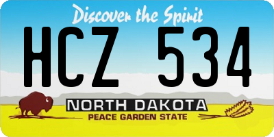 ND license plate HCZ534