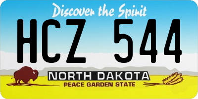 ND license plate HCZ544