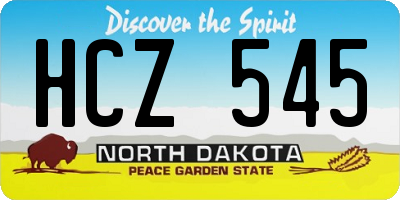 ND license plate HCZ545