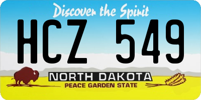 ND license plate HCZ549