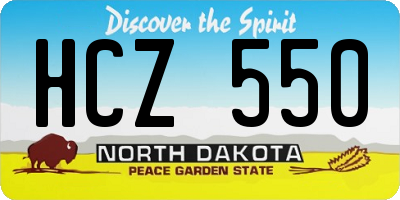 ND license plate HCZ550