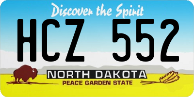 ND license plate HCZ552