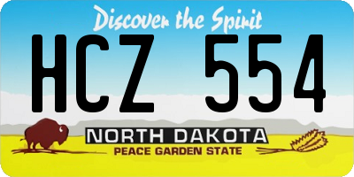 ND license plate HCZ554