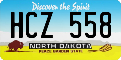 ND license plate HCZ558