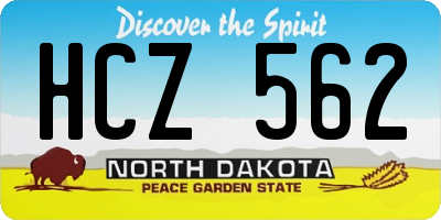 ND license plate HCZ562