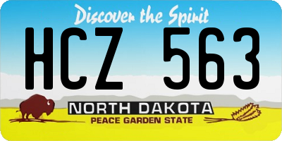 ND license plate HCZ563