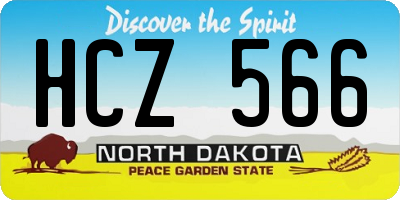 ND license plate HCZ566
