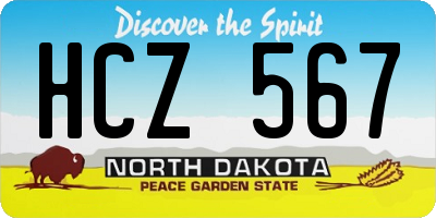 ND license plate HCZ567