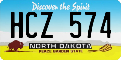 ND license plate HCZ574