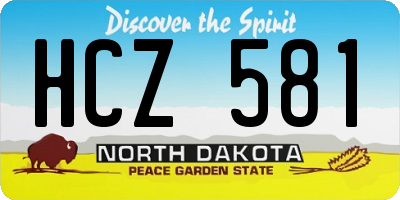 ND license plate HCZ581